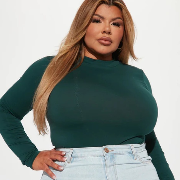 Fashion Nova Mock Neck Bodysuit NWT Size 1X & 2X - Picture 3 of 4